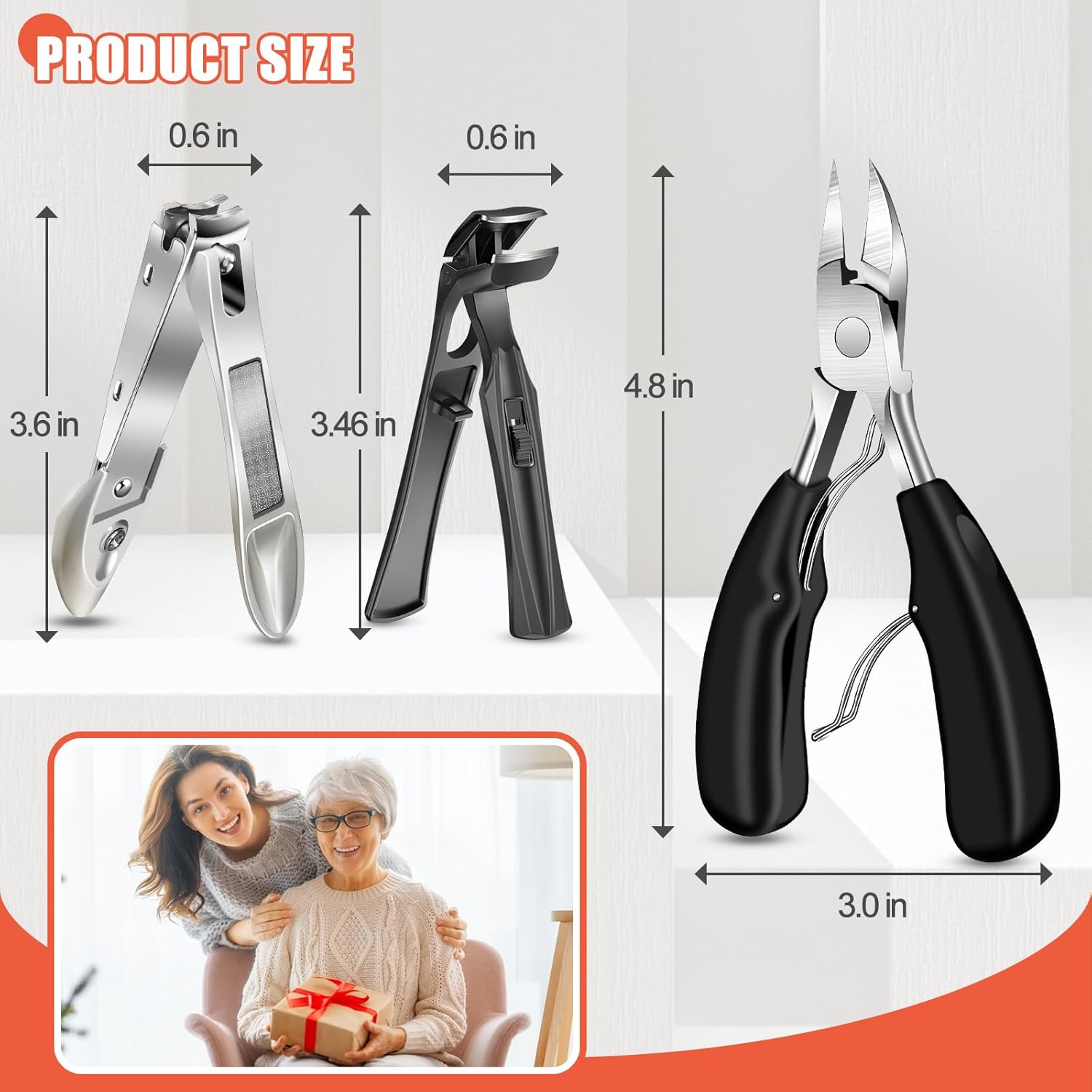 Heavy Duty Large Nail Clippers for Men, Long Handle Angled Design for Thick Toenails Seniors - Image 7