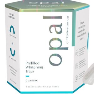 Opalescence Opal Go - Prefilled Teeth Whitening Trays - Classic - (7 Treatments) - Hydrogen Peroxide - Cool Mint - Made by Ultradent. Op-Tr-Clas-5527-1