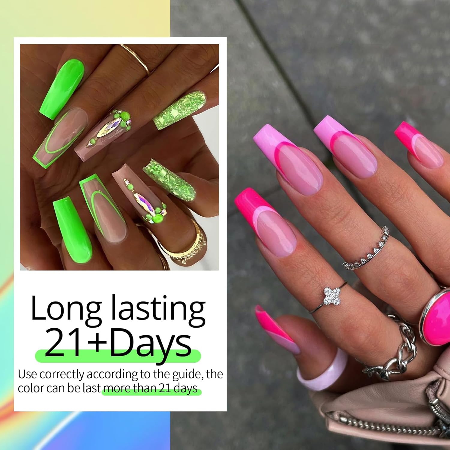 UR SUGAR 10 Colors Neon Gel Nail Polish Set for Spring Summer Nail Art - Image 3
