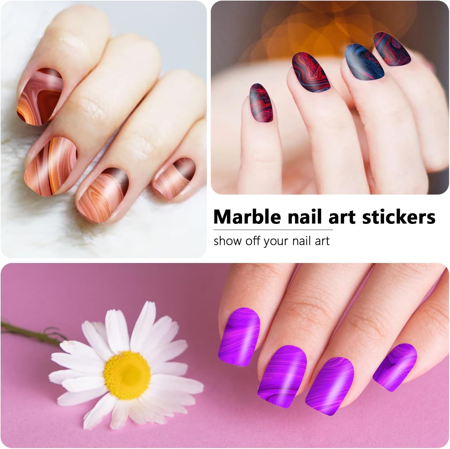 WOKOTO 16 Sheets Marble Design Nail Art Stickers for Women and Girls - Image 6