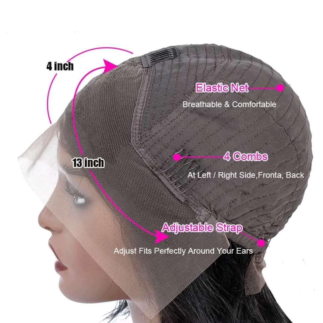 Bob Wig Human Hair 180% Density 13x4 HD Lace Front Glueless Straight Short Bob 14 Inch - Image 3