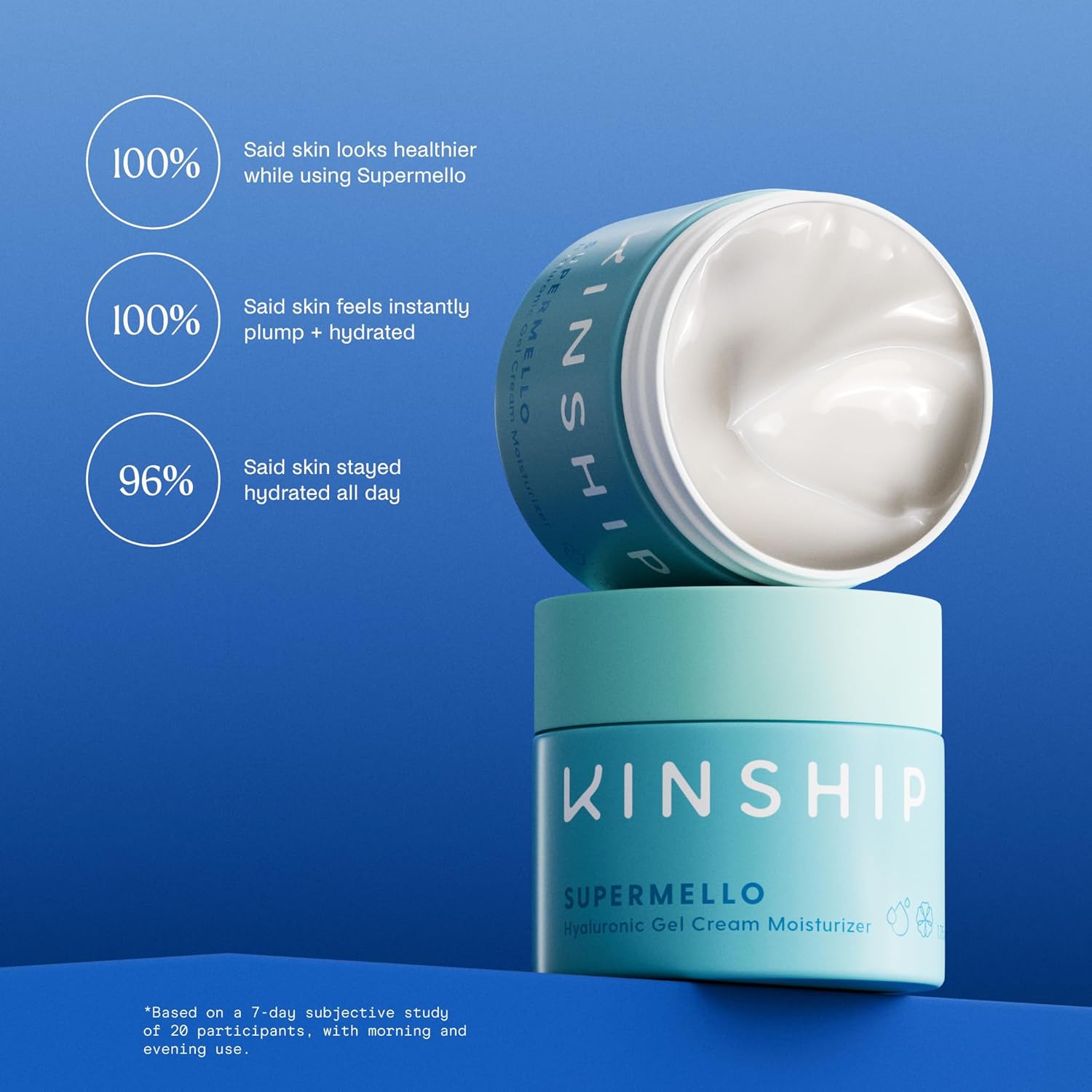 Kinship Supermello Hyaluronic Gel Cream Moisturizer 3.3 oz Lightweight Face Hydrator - Image 2