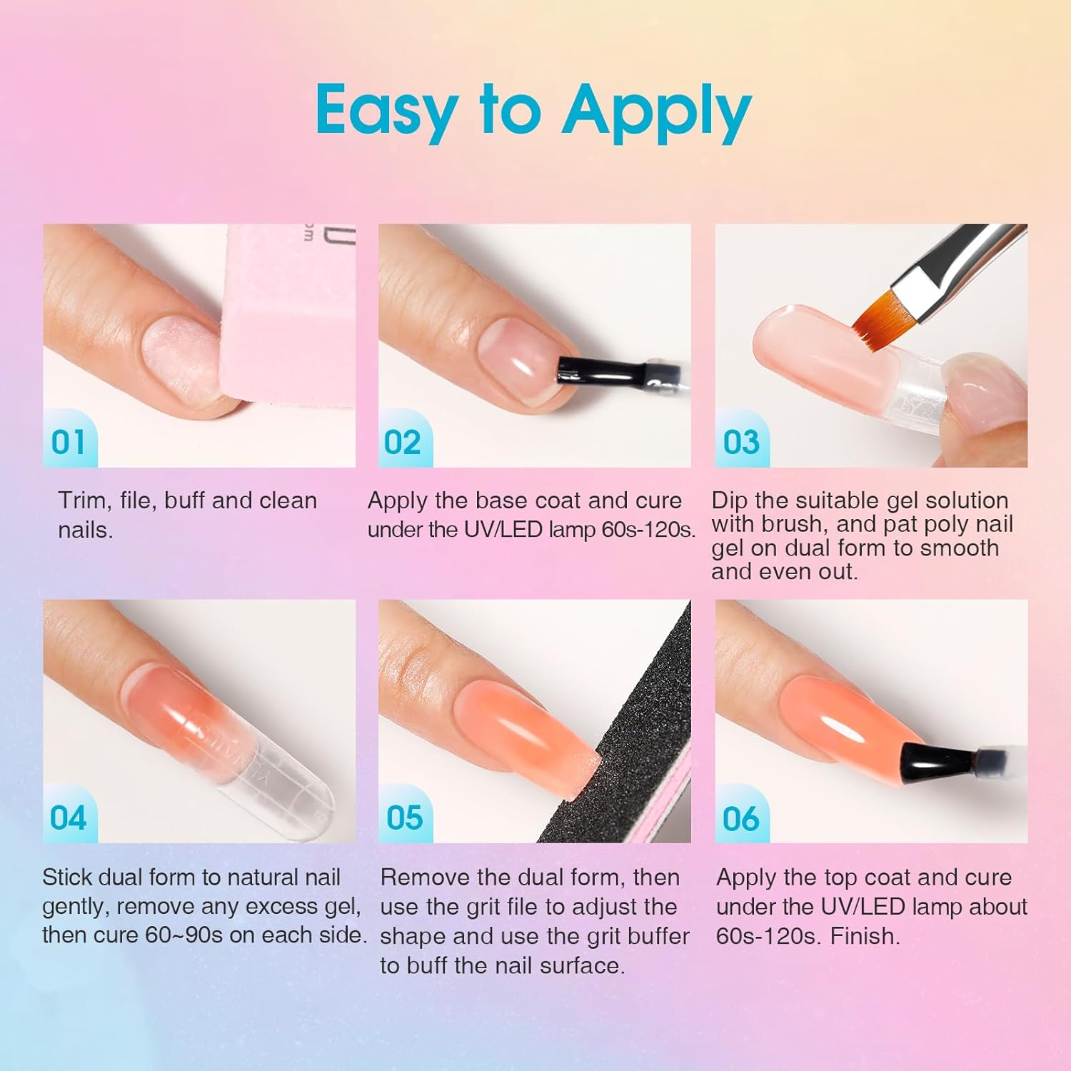 ROSALIND 20-Color Poly Gel Nail Kit with Mini Lamp for All Seasons, Medium Capacity - Image 7
