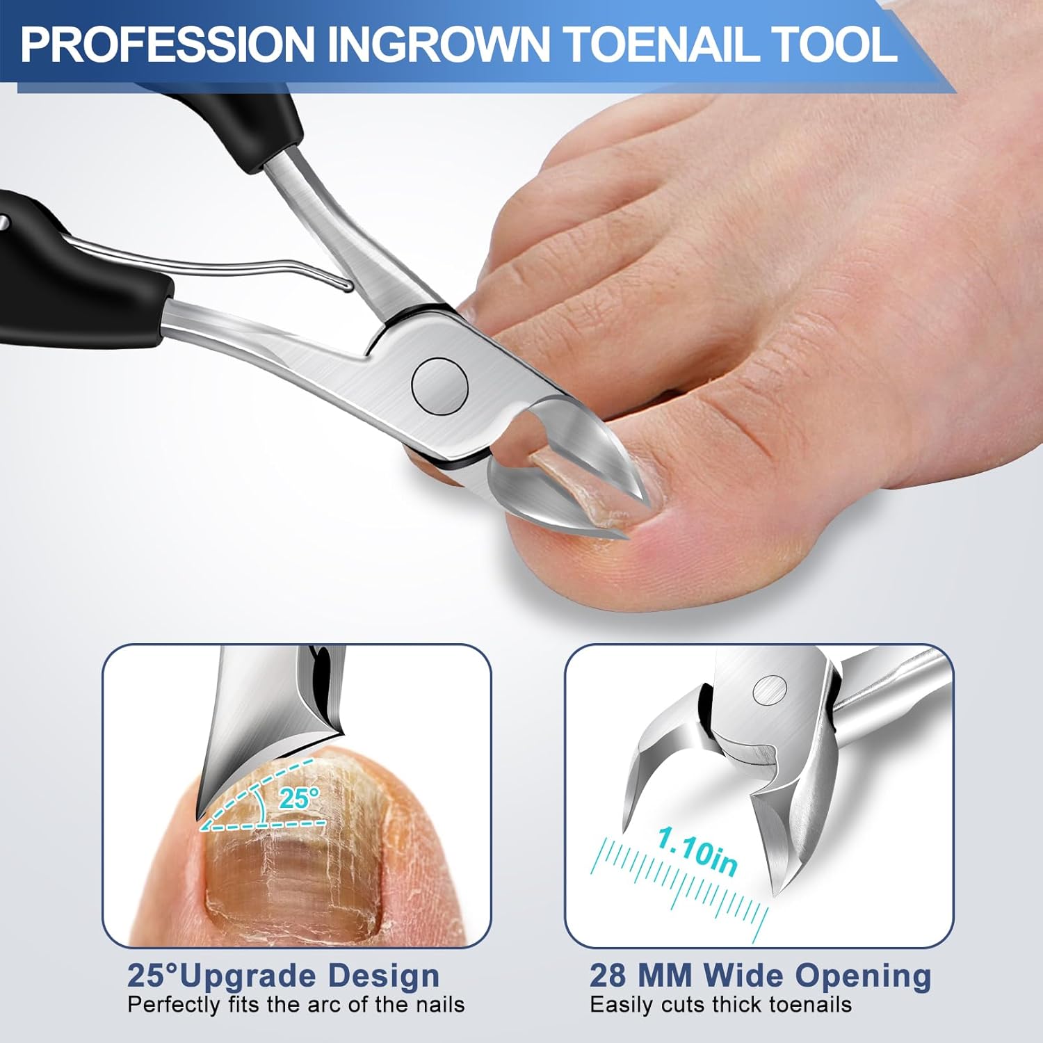 Heavy Duty Toenail Clippers for Seniors, Thick Nail Grooming, Built-in Catcher, Rotating Long Handle - Image 2