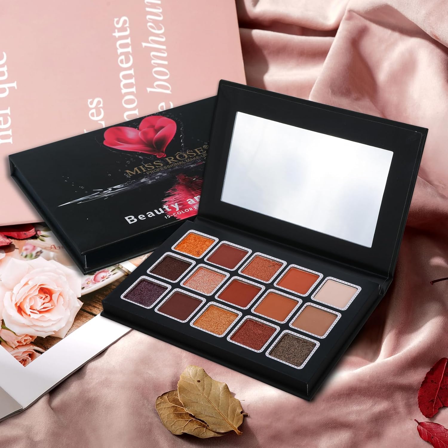 15-Color Waterproof Matte Shimmer Glitter Eyeshadow Palette for Glam Daily Looks - Image 2