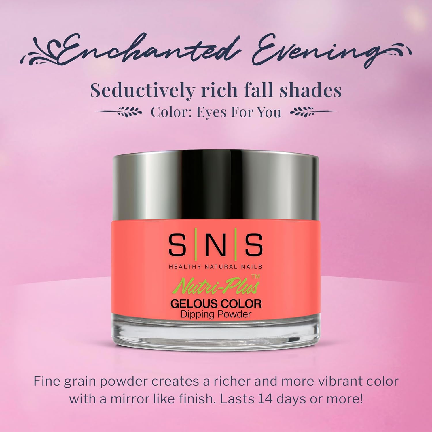 SNS Gelous Color Dip Powder - Eyes For You Peach/Coral EE18 1.5 Oz - Image 2