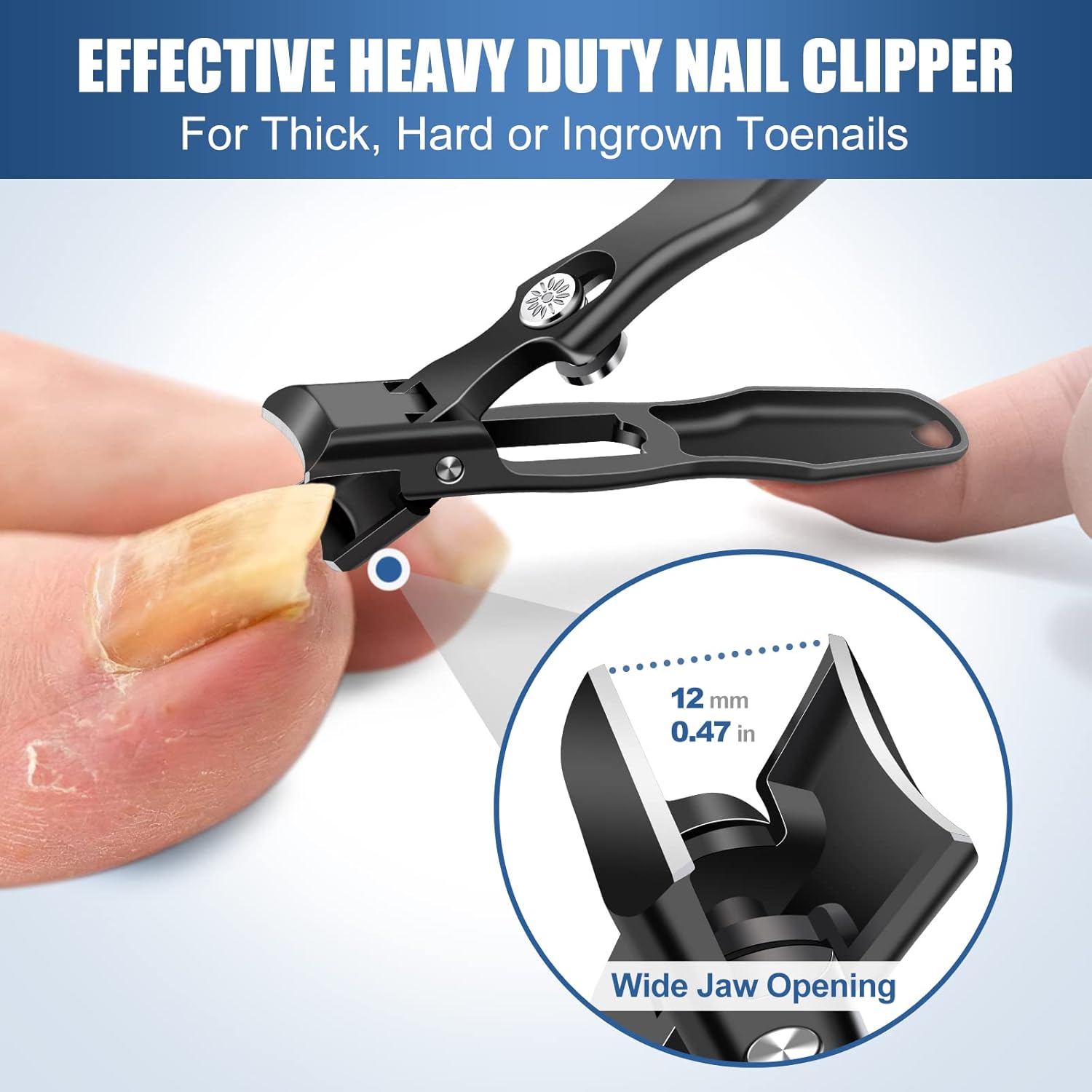 Heavy Duty German Nail Clippers for Men, Large Size, with Integrated Catcher - Image 3