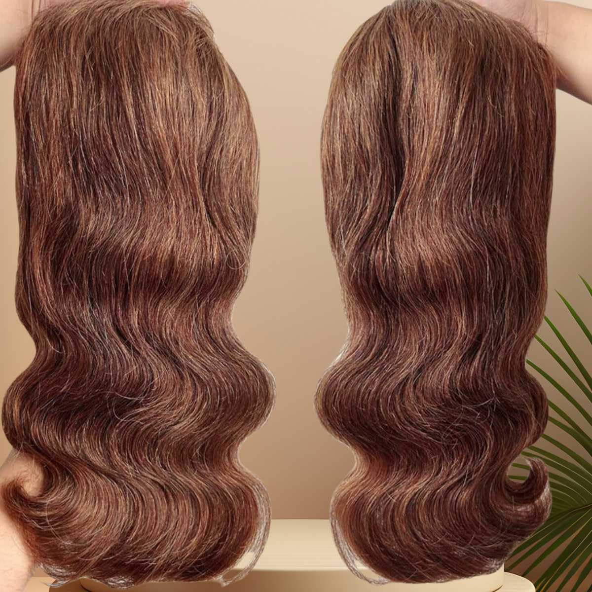 Chocolate Brown 13x6 HD Body Wave Human Hair Lace Front Wig 12 Inch 200 Density - Image 2