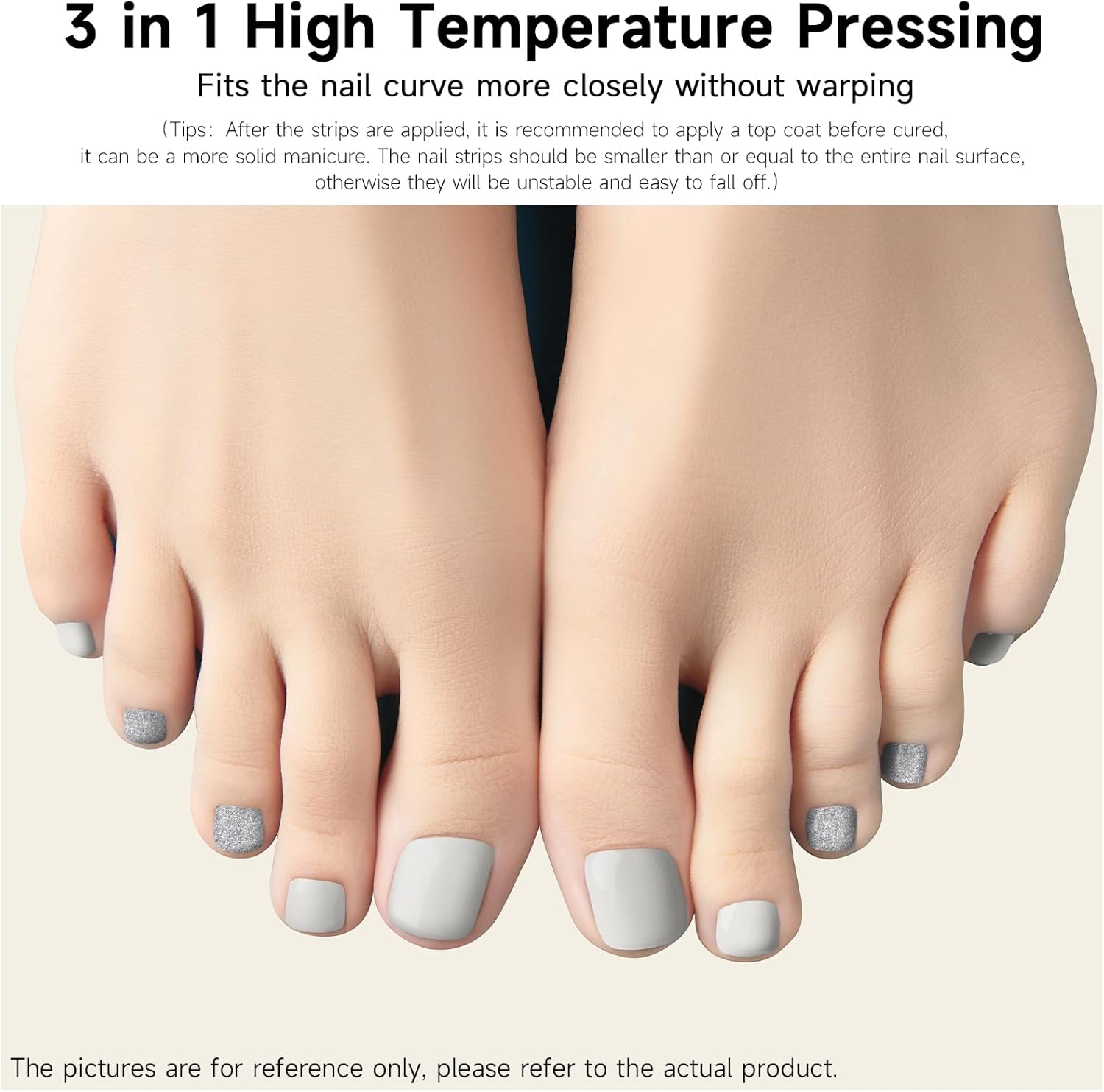 Moonstone Semi-Cured Gel Pedicure Strips 26 Piece Kit Easy Apply - Image 5