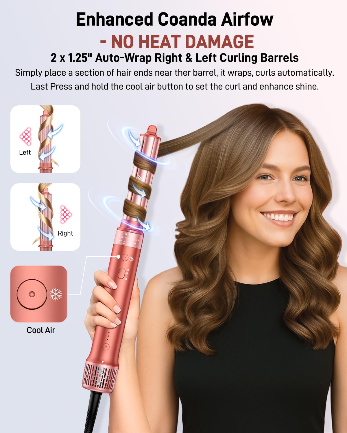 5-in-1 Ionic Hair Dryer Brush and Styler Kit with Travel Bag for Volume, Curls, and Straightening - Image 3