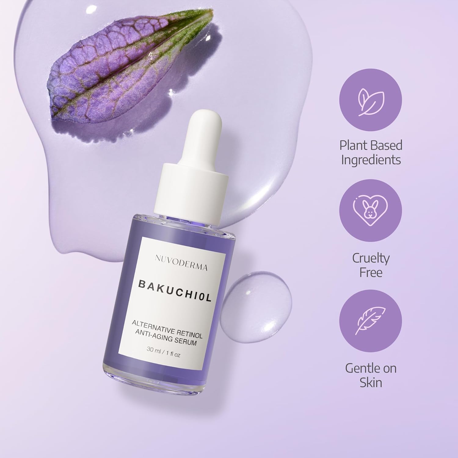 Organic Bakuchiol Anti-Aging Face Serum 1 oz with Collagen and Peptides - Image 7