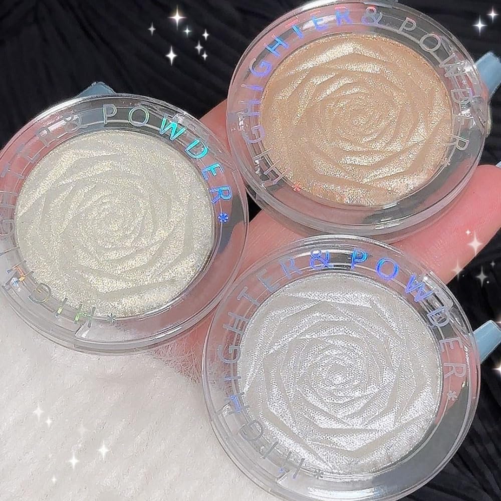 EVPCT Pearl White Champagne Gold Highlighter Palette for Face Body 4 Shades - Image 6