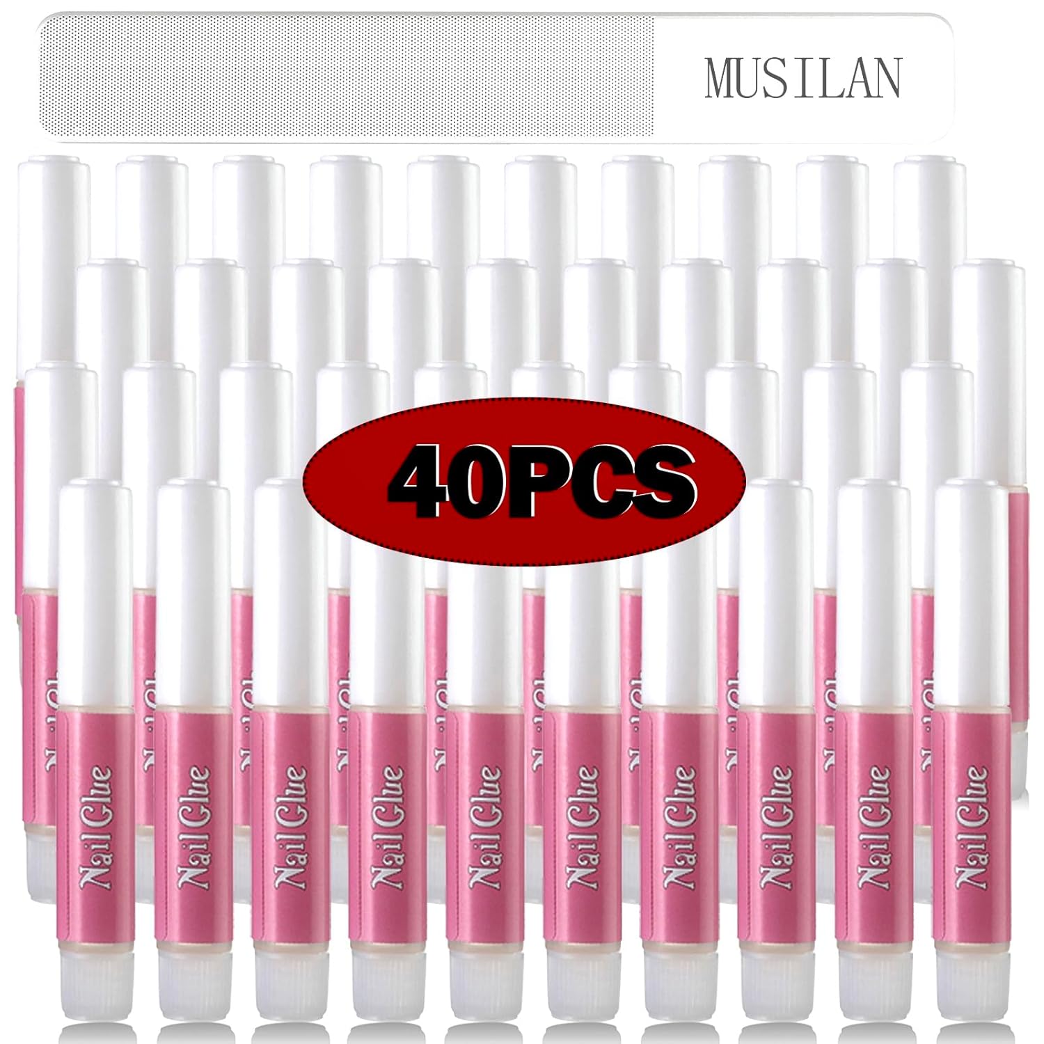 Nail Glue,Super Strong & Long-Lasting & Ultra Quick 40PCS Nail Glue for Acrylic Nails Press on Nails Professional Nail Gel for Stick On Nail Tips & Acrylic Nails & Nail Art Supplies 0.07OZ/PCS