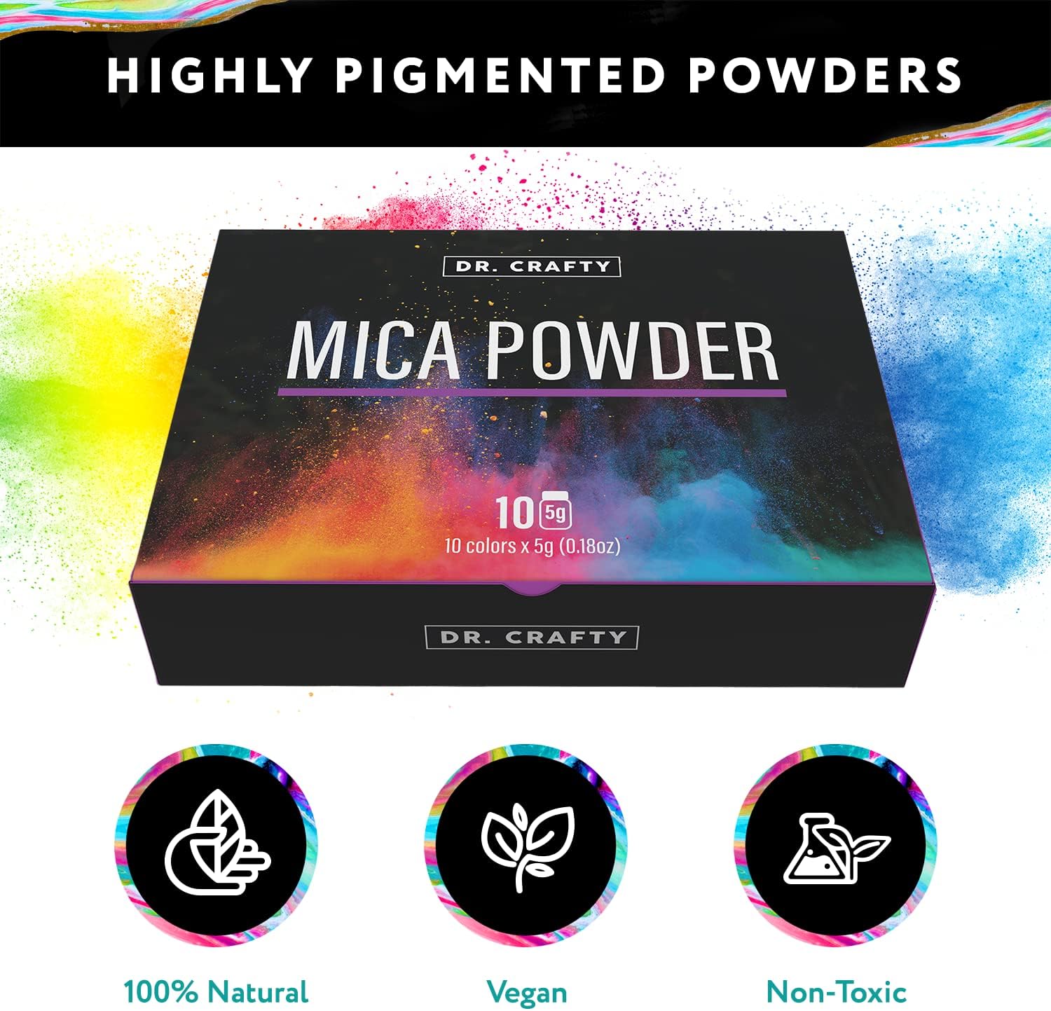 DR CRAFTY 10 Shades Mica Powder Set for Epoxy Resin and Candle Making Crafts - Image 5