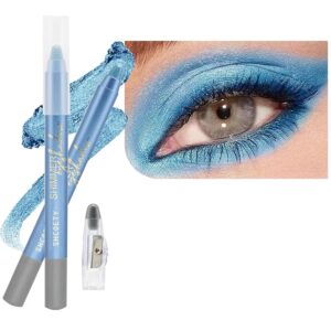 Light Blue Eye Stick - Highlighter, Eye Liner, Brightener - Shimmer Creamy Eyeshadow Pencil - Waterproof, Long Lasting - #4