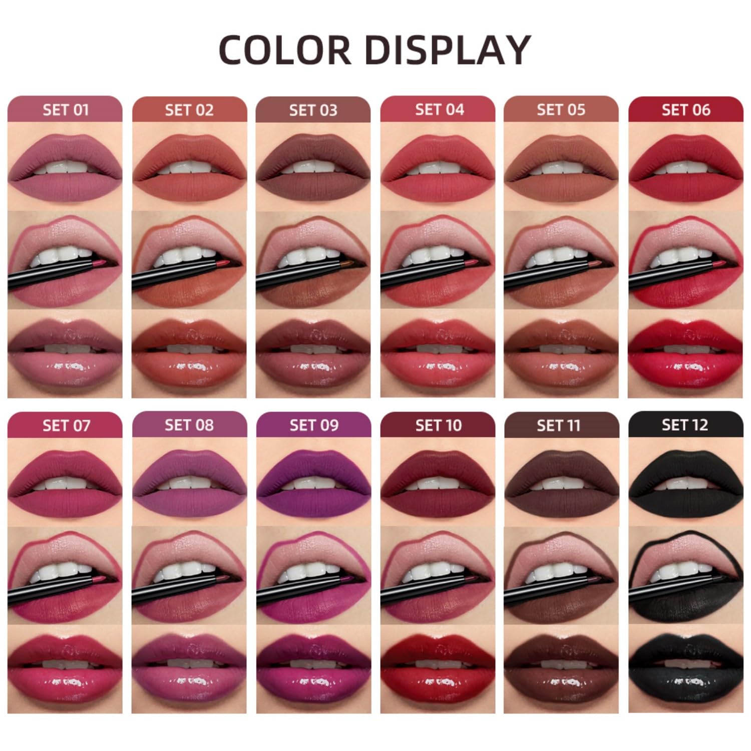MAEPEOR 3-in-1 Lip Kit: Smooth Lipliner, Lipgloss, Velvet Matte Liquid Lipstick - Kit 11, Hot Chocolate - Image 3