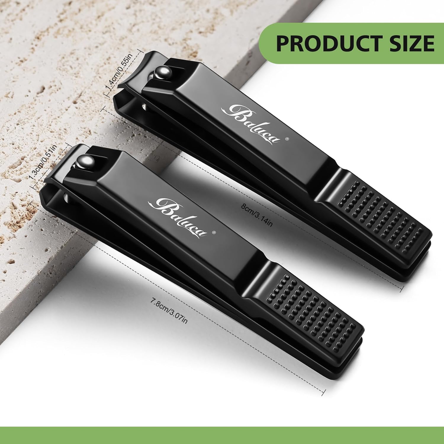 Baluca Stainless Steel Straight Nail Clipper Set for Thick Toenails, Adult Size - Image 5