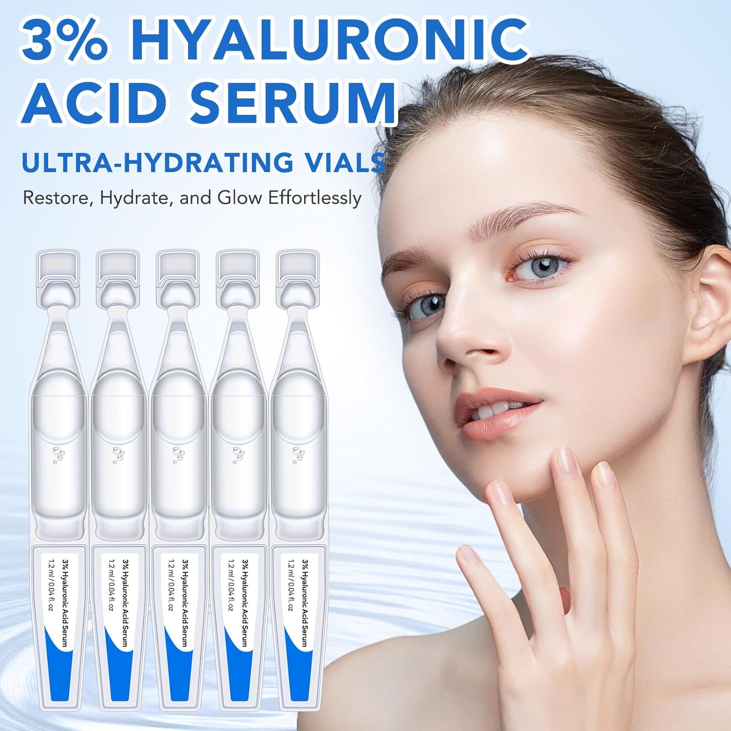 60-Count Single Use Hyaluronic Acid Serum Tubes 3% Moisturizer for Face Acne Scars - Image 2