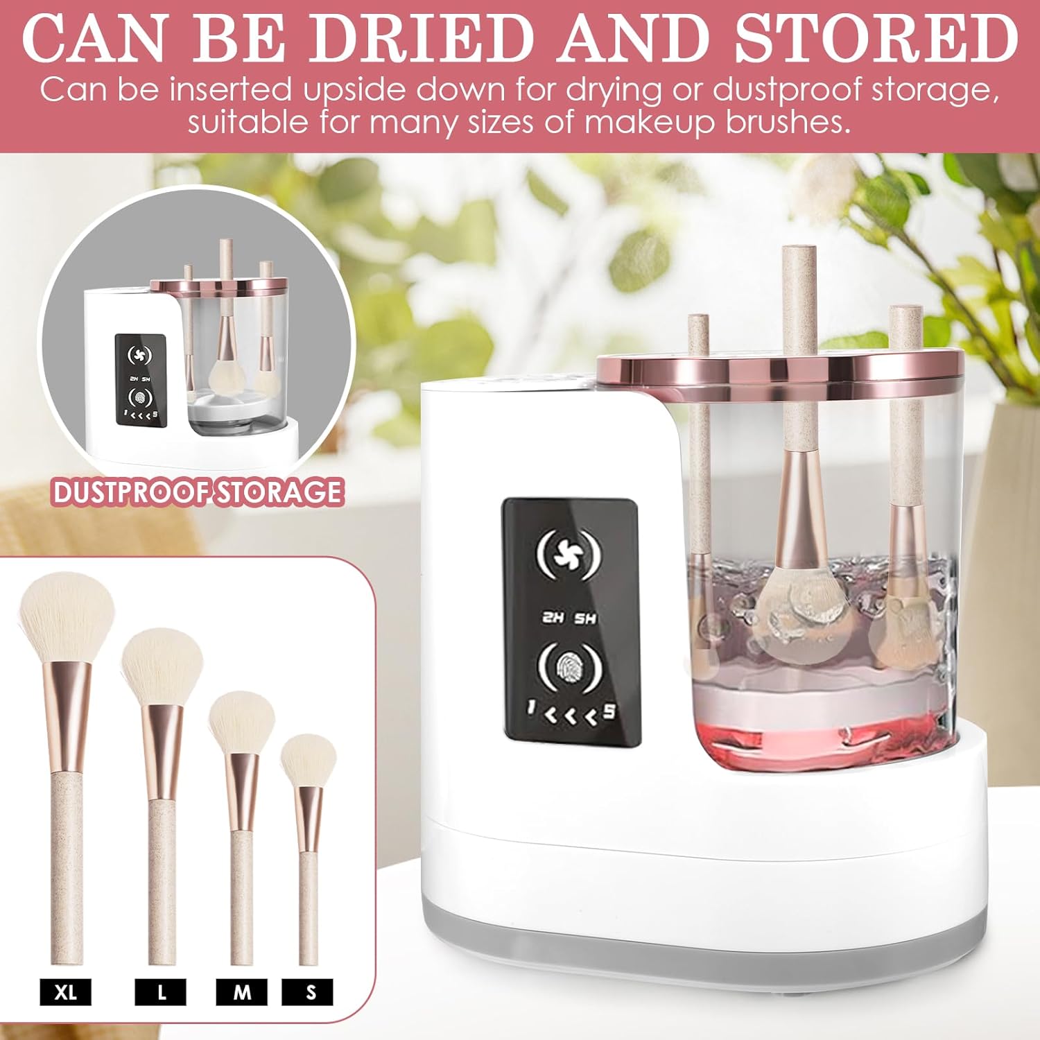 3-in-1 Electric Makeup Brush Cleaner Dryer USB Holder for Home or Travel - Image 3