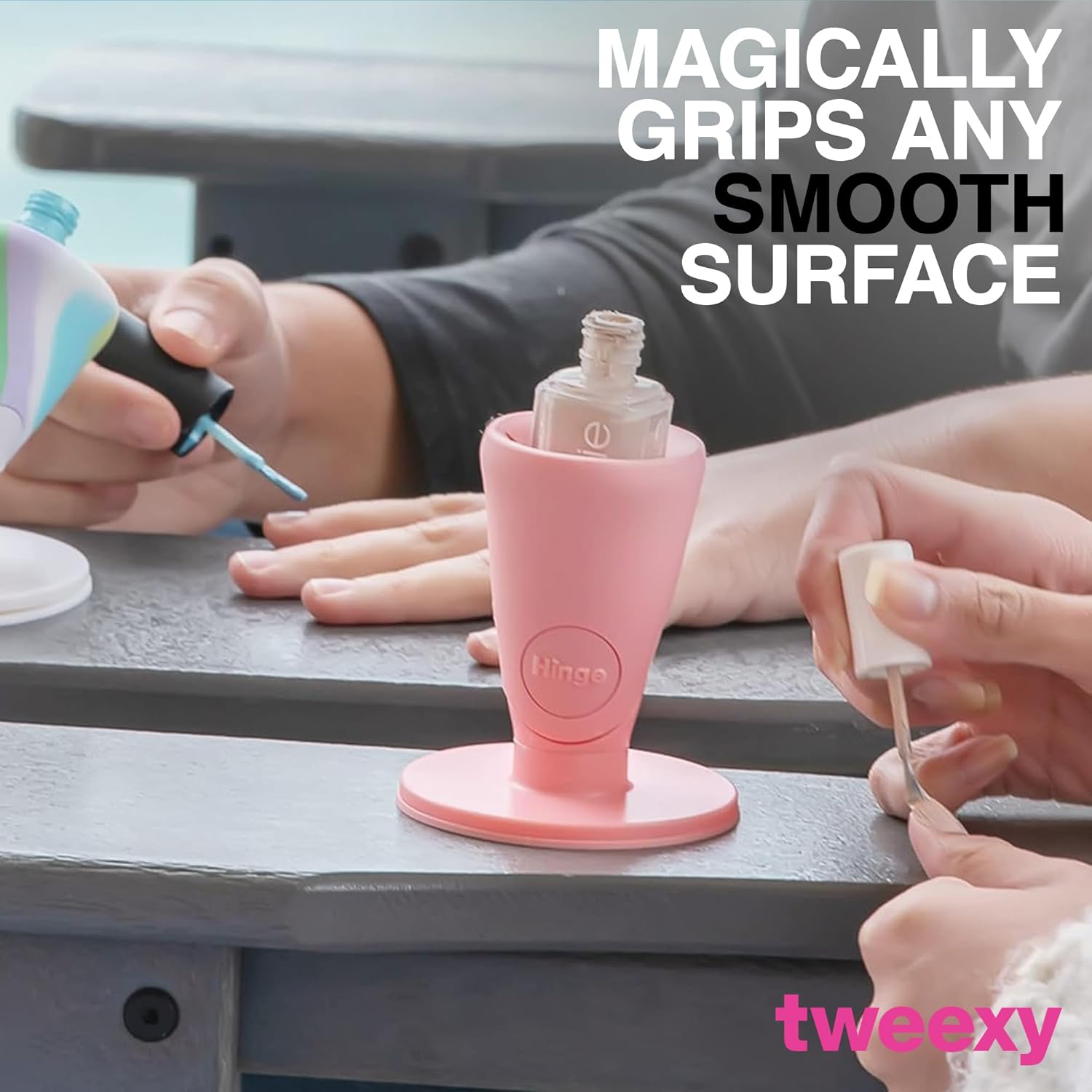 Tweexy Blush Nail Polish Holder Anti-Spill Stand with Airlock Suction - Image 5