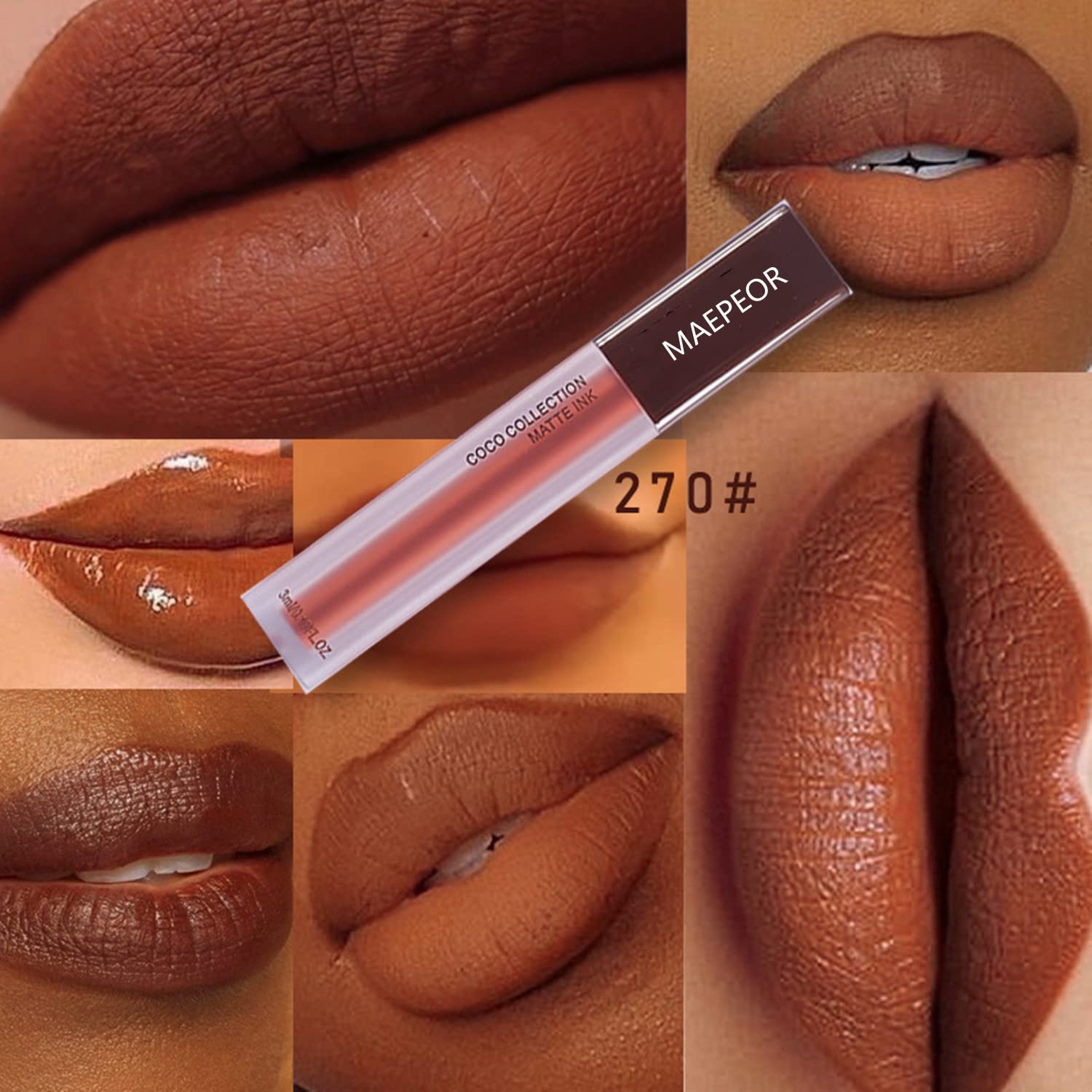 MAEPEOR 5-Piece Matte Liquid Lipstick Set Bold Colors High-Pigmented Long-Lasting Wear - Image 5