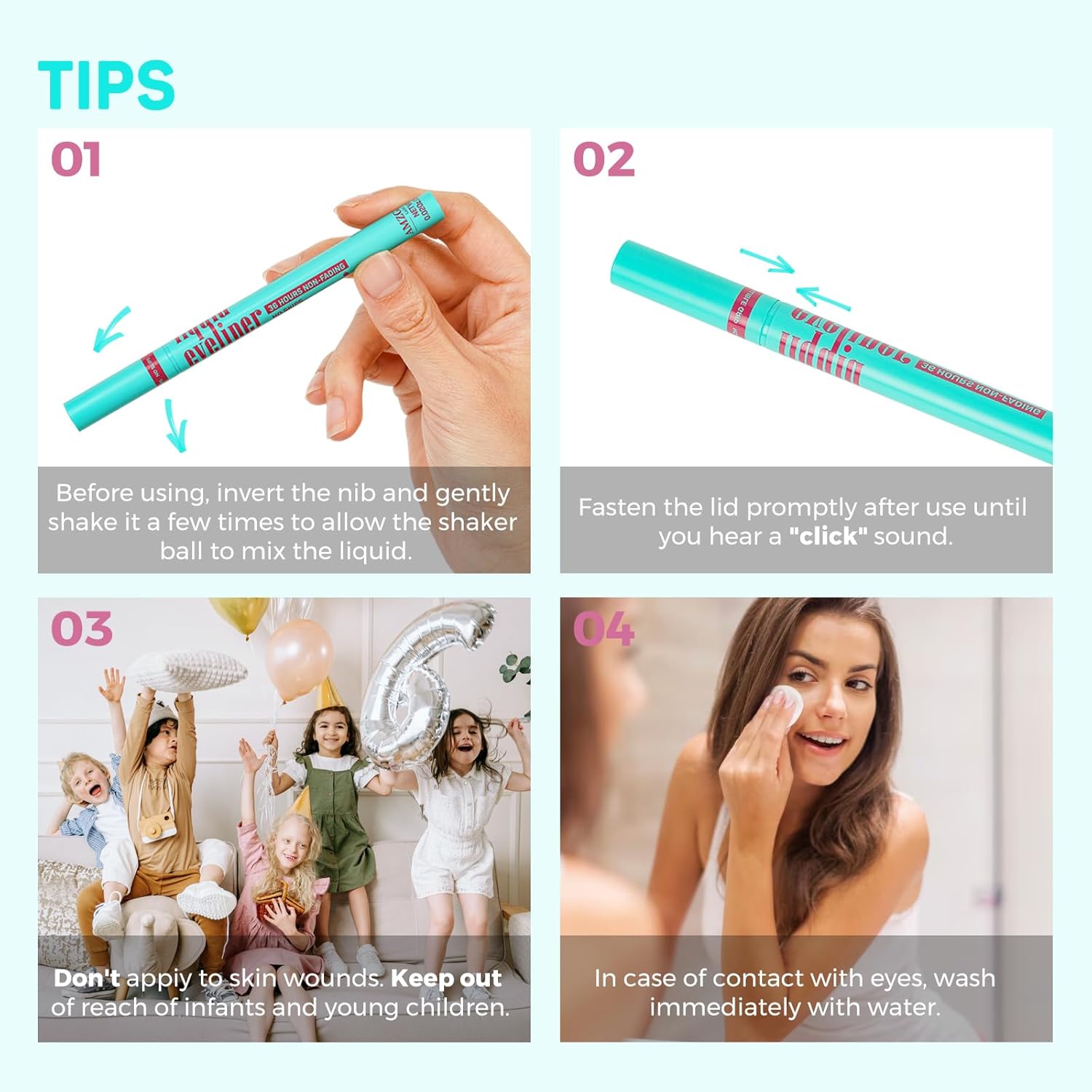 Waterproof Black Super Slim Long-Lasting Liquid Eyeliner Pencil 0.02 Fl Oz Cruelty-Free - Image 5