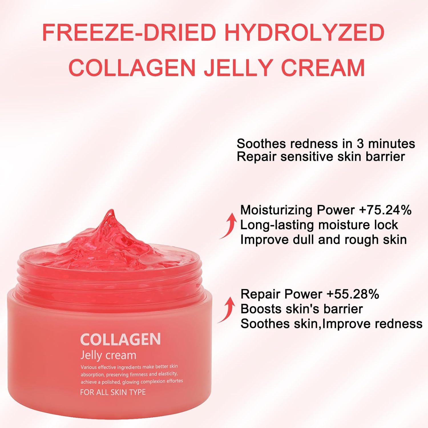 Collagen Jelly Cream with Niacinamide and Hydrolyzed Collagen for Hydration, Elasticity - 3.38 fl oz - Image 6
