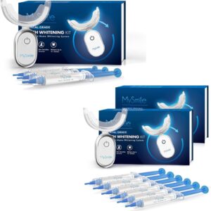 MySmile Teeth Whitening Kit for Sensitive Teeth with LED Light, 10 Min Non-Sensitive Fast Teeth Whitener, 9 Carbamide Peroxide Teeth Whitening Gel, Powerful whitening Formula, Enamel Safe