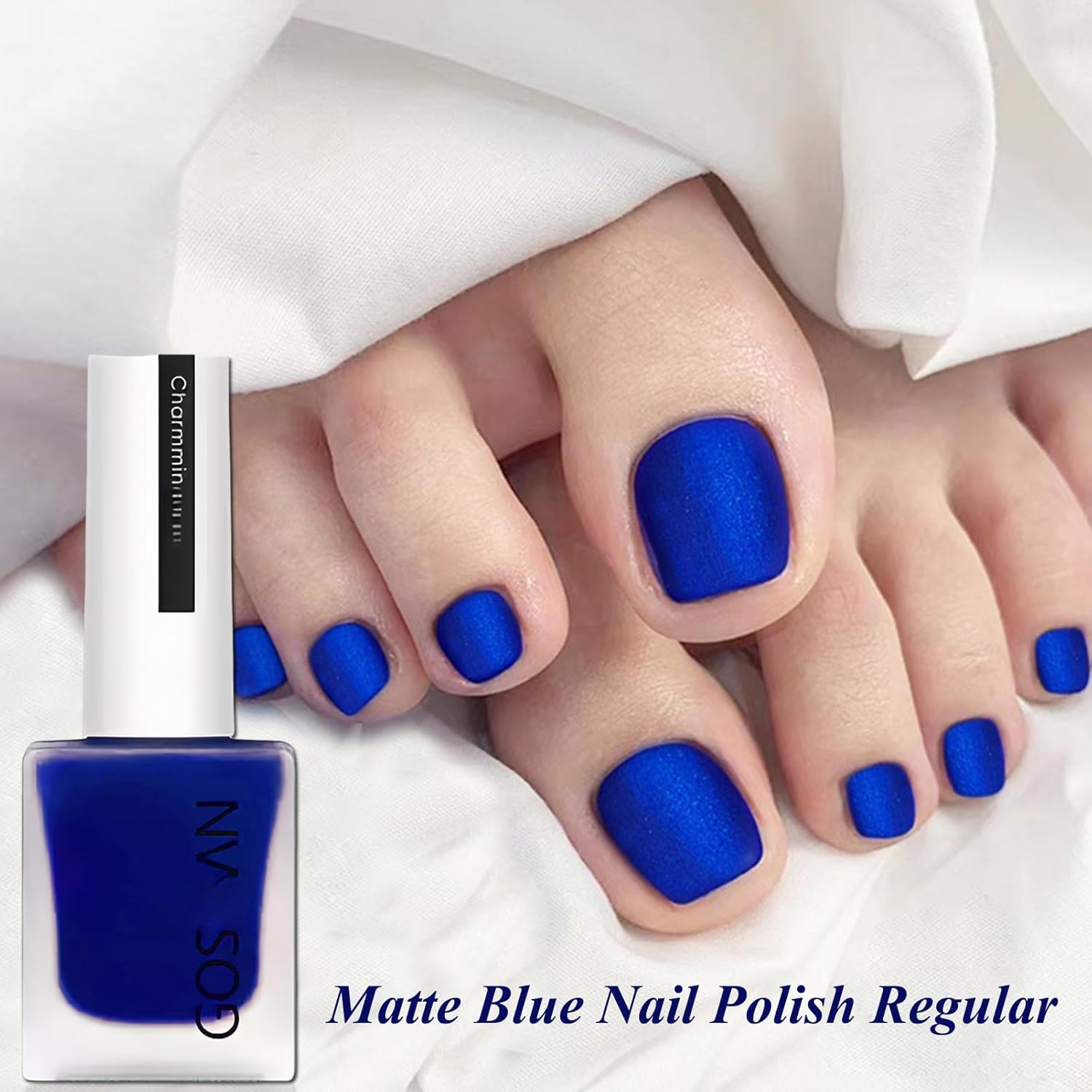 Navy Blue Matte 15ml Instant Dry Nail Polish for Quick Gel Color Application - Image 3