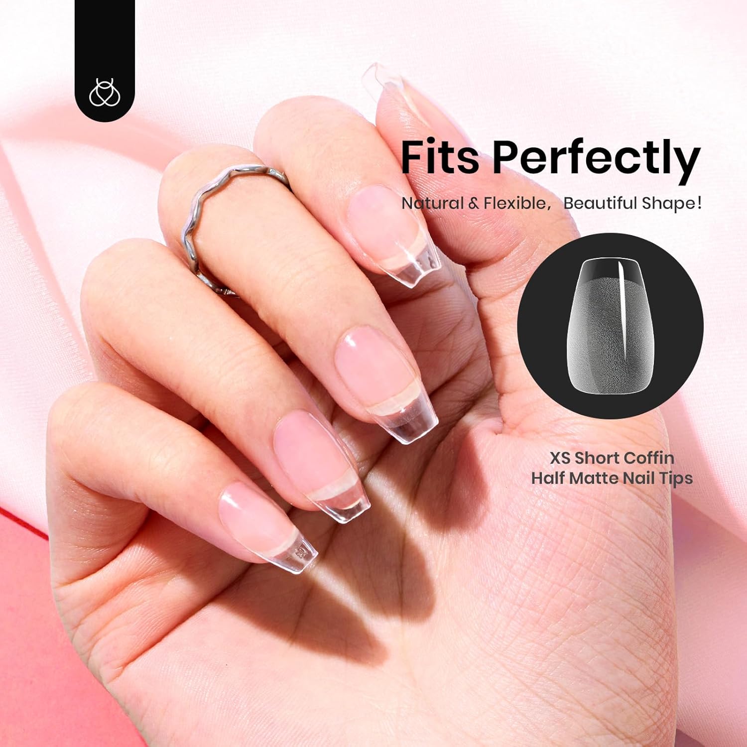 Beetles 576pcs Extra Short Coffin Gel Nail Tips Set in 12 Sizes for Women - Image 6