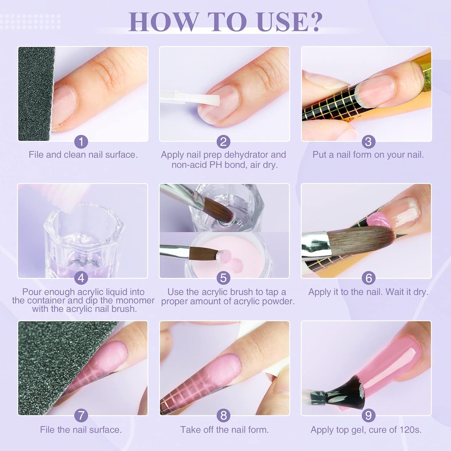 SAVILAND 0.5Oz Acrylic Nail Powder and 50ml Liquid Starter Kit for Beginners - Image 8