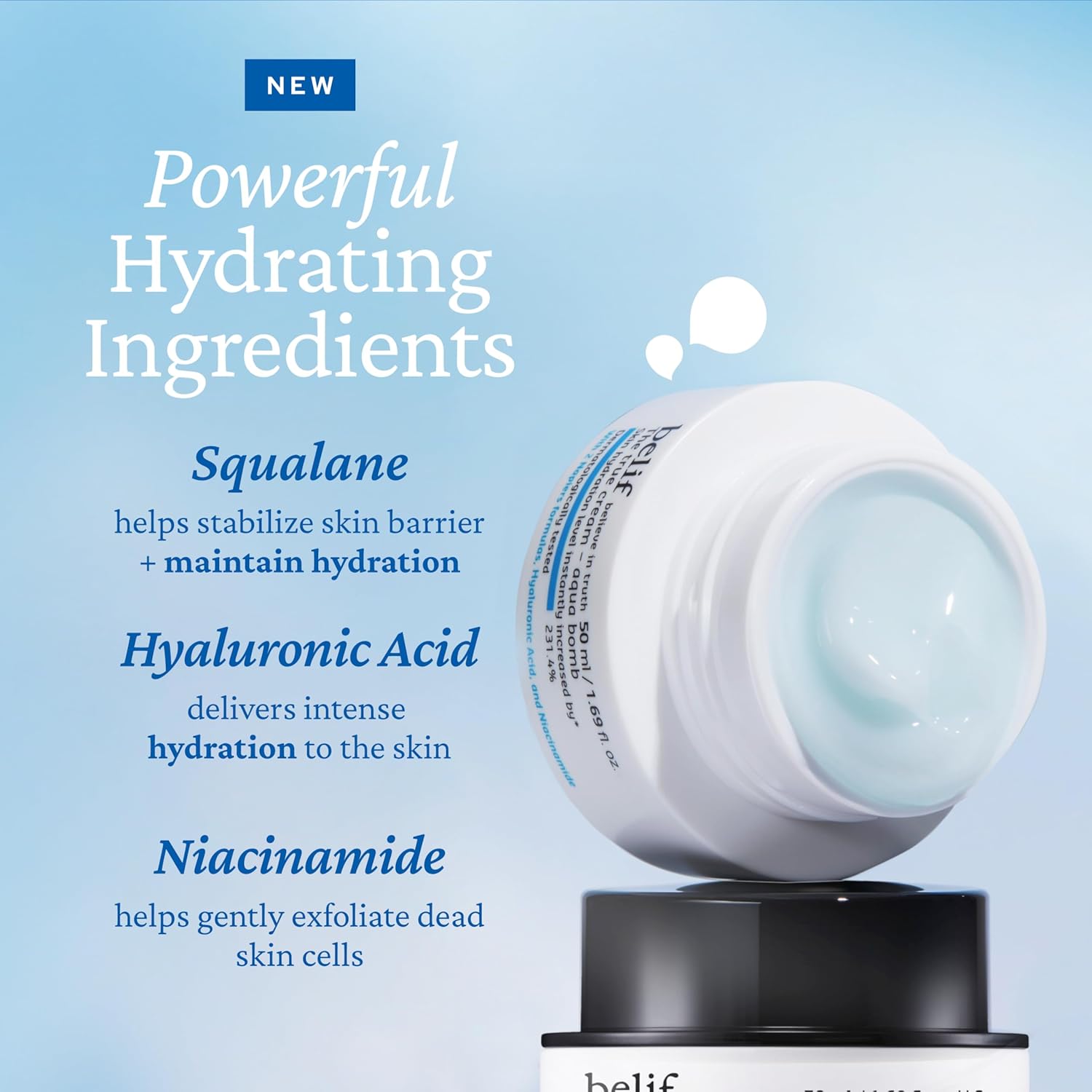 Belif Aqua Bomb Daily Niacinamide Lightweight Moisturizer Cream 1.68 fl oz with Hyaluronic Acid - Image 3