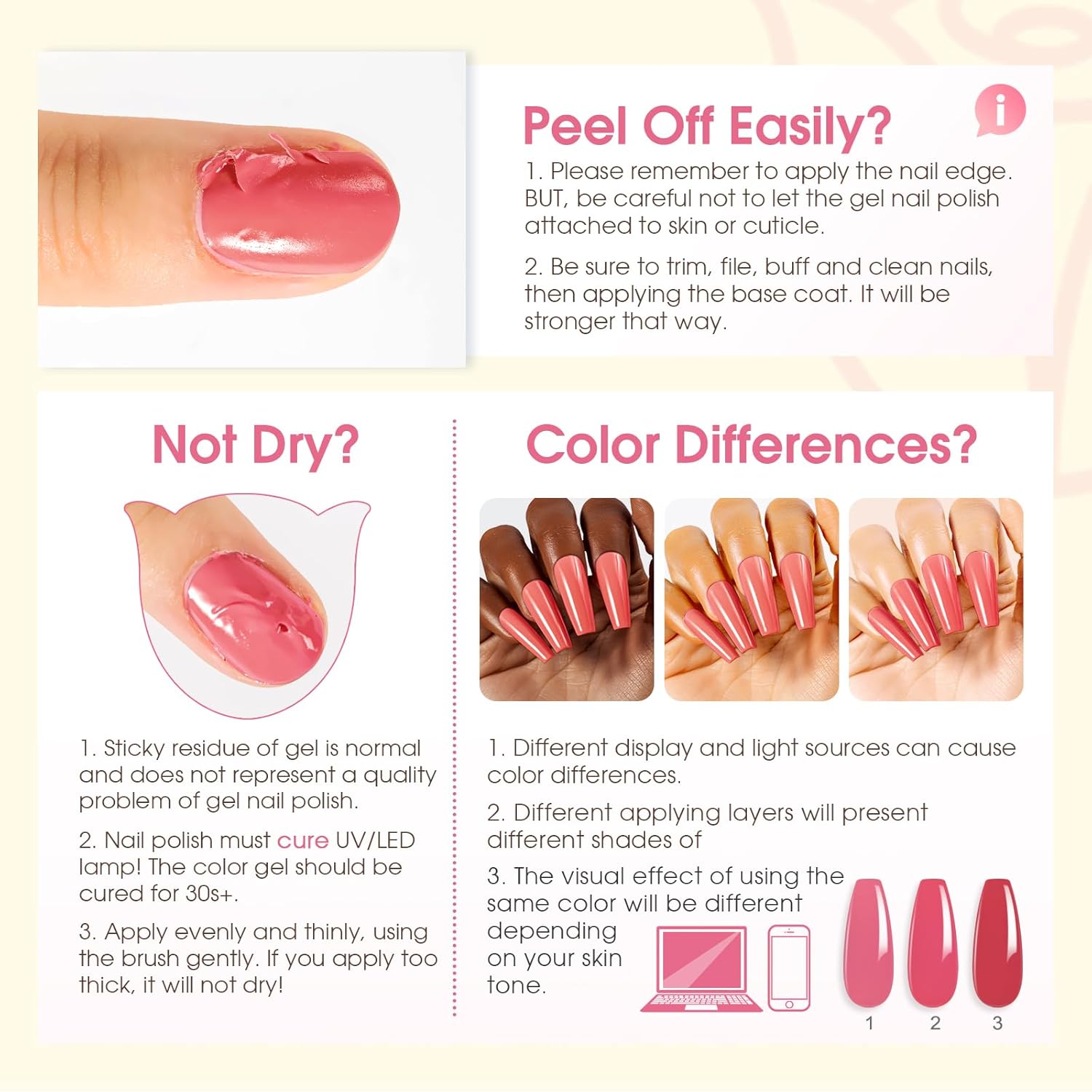ROSALIND 36 Piece Gel Nail Polish Set 32 Colors Base Top Coat Gift for Women - Image 8