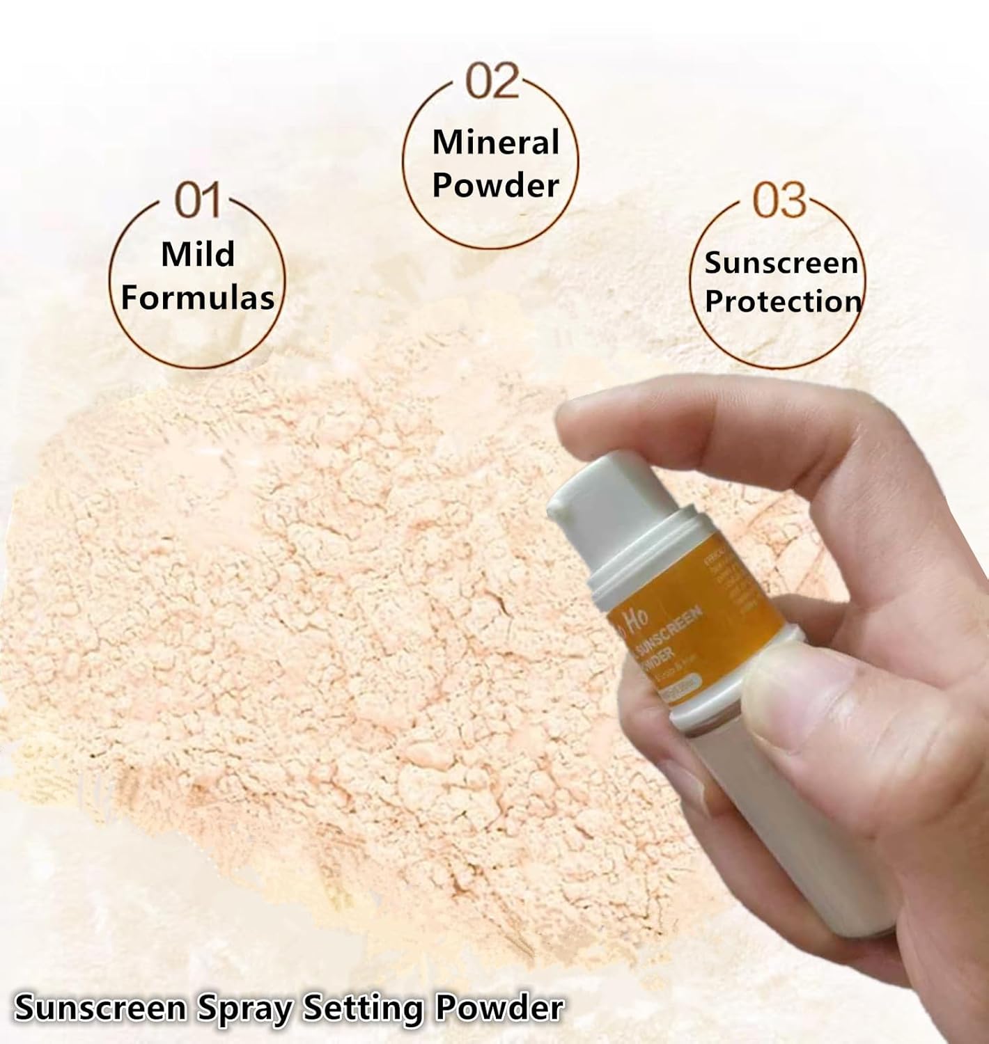 Go Ho SPF 50 Mineral Sunscreen Setting Powder Translucent Natural Matte Finish 0.5 oz - Image 2