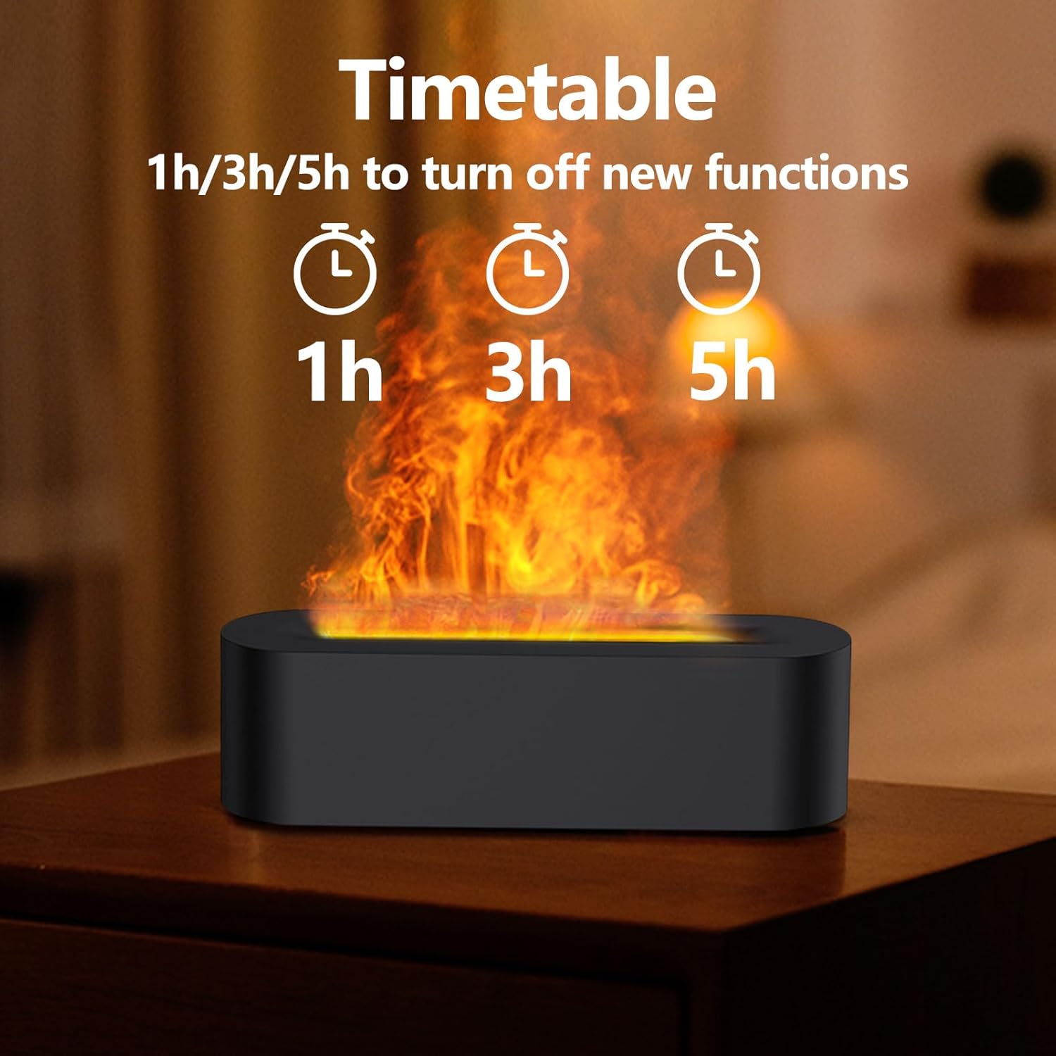 150ml Flame Essential Oil Diffuser with 7 Colour Lights Aromatherapy Humidifier for Home Office - Image 6