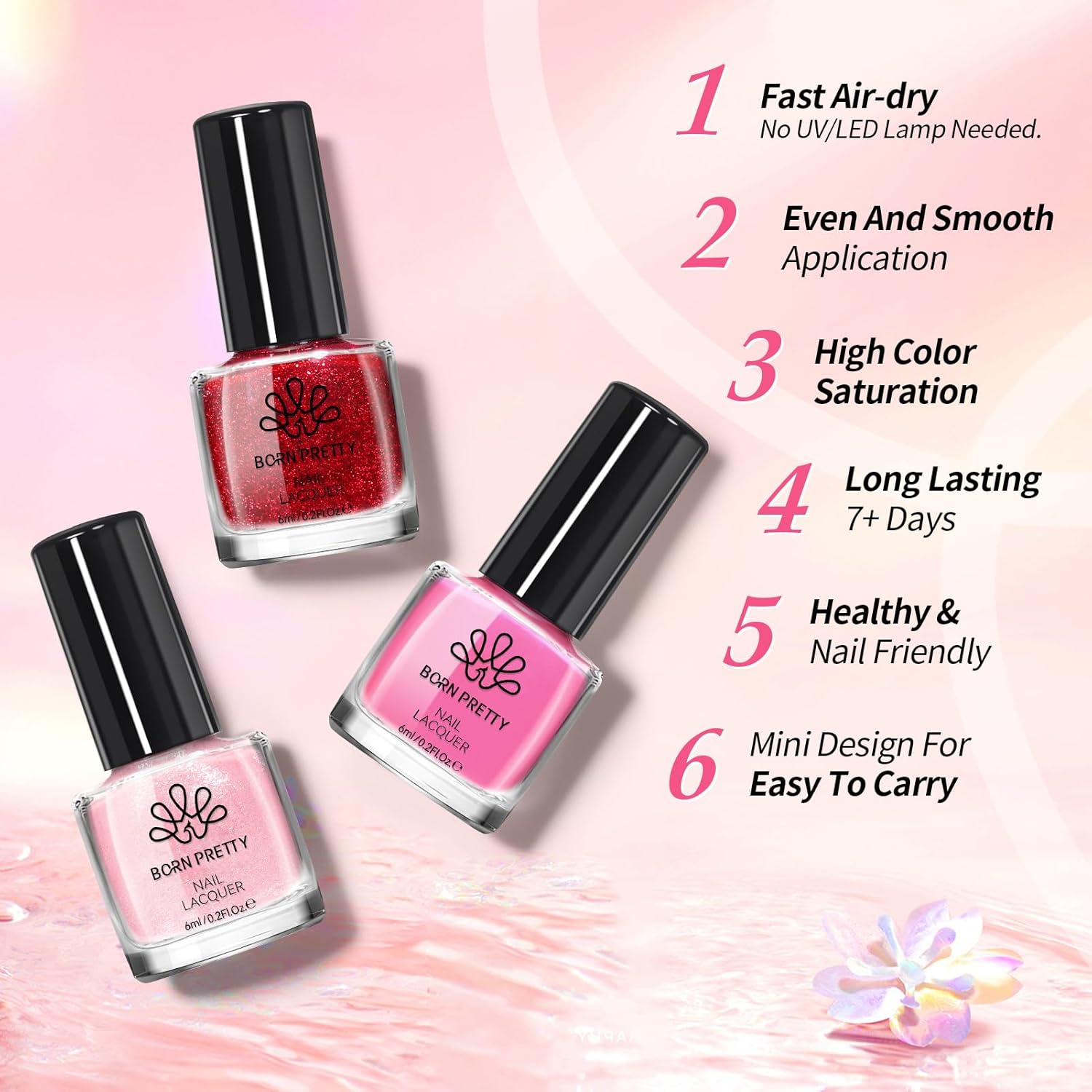Born Pretty 15 Colors Glitter Color Changing Quick Dry Nail Polish Set - Image 4