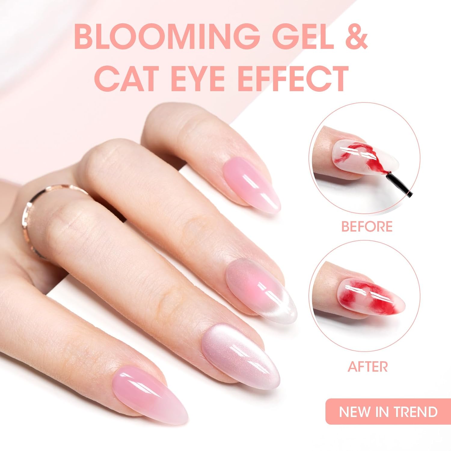 GELLEN 6-Piece Nude Pink Jelly Gel Nail Polish Set with Glitter and Blooming Effect - Image 6