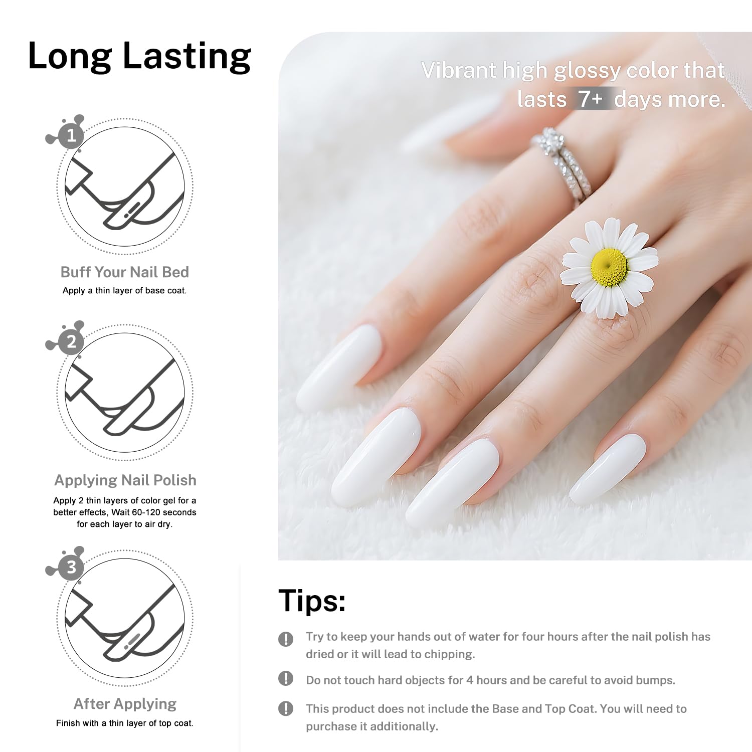 16.5ml White Quick Dry Long Lasting Nail Polish for Home Manicure - Image 6