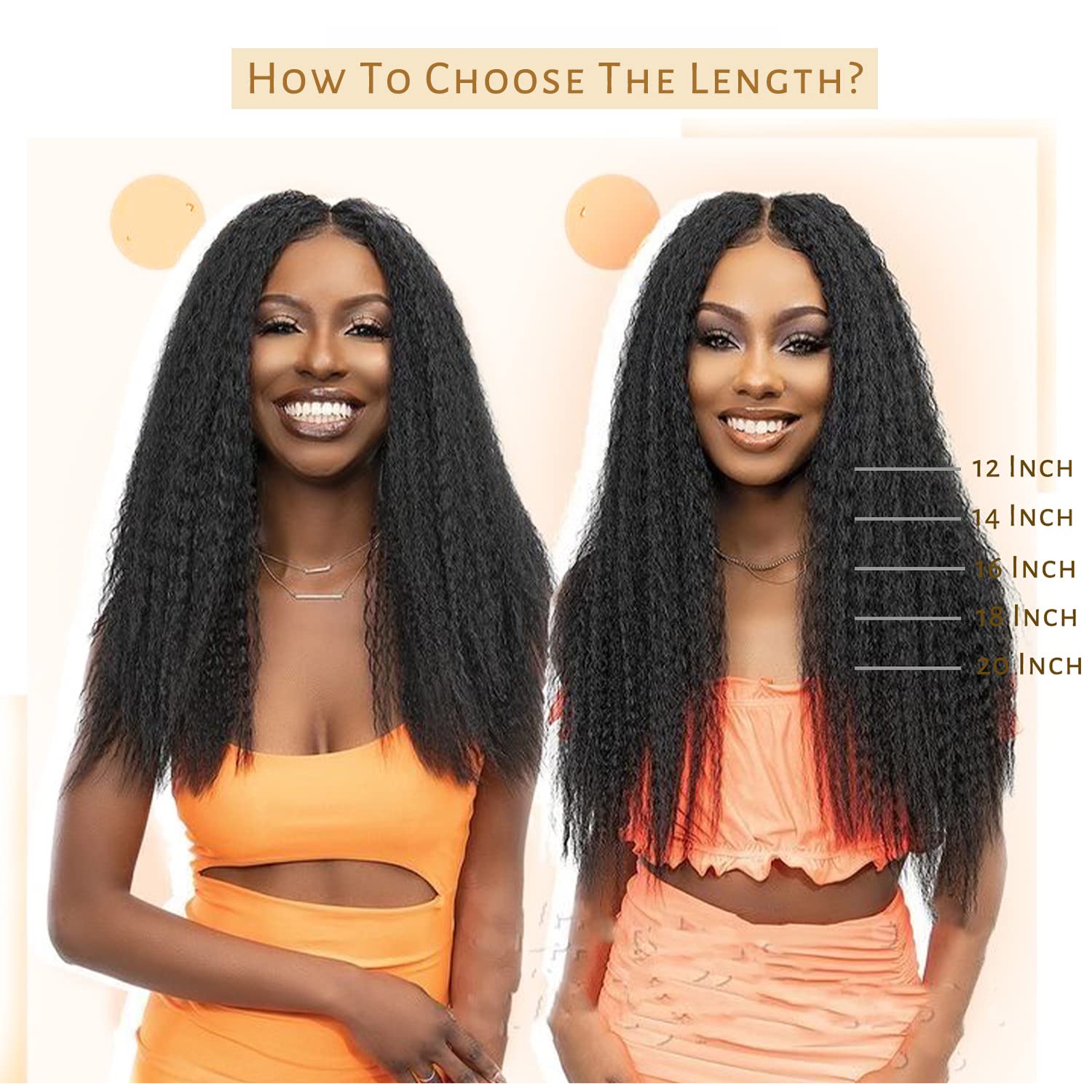 Caliee 16 Inch Microloop Kinky Straight Human Hair Extensions 50g Natural Black 1B Color - Image 7