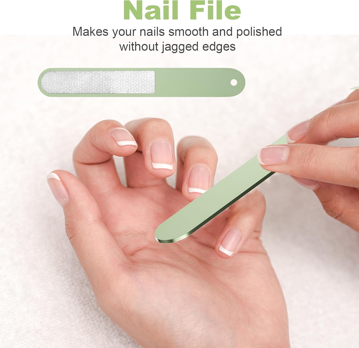 4-Piece Green Stainless Steel Nail Clipper Set with Precision File - Image 7