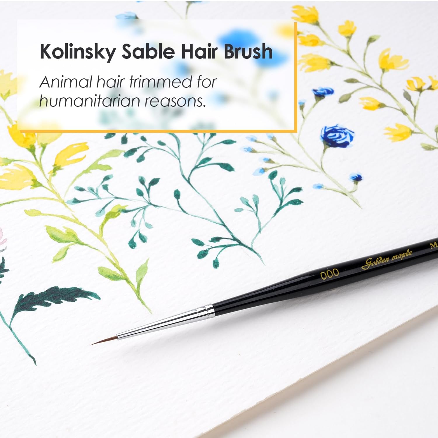 Kolinsky Sable Miniature Paint Brush Set Size 000 for Fine Detail Work - Image 2