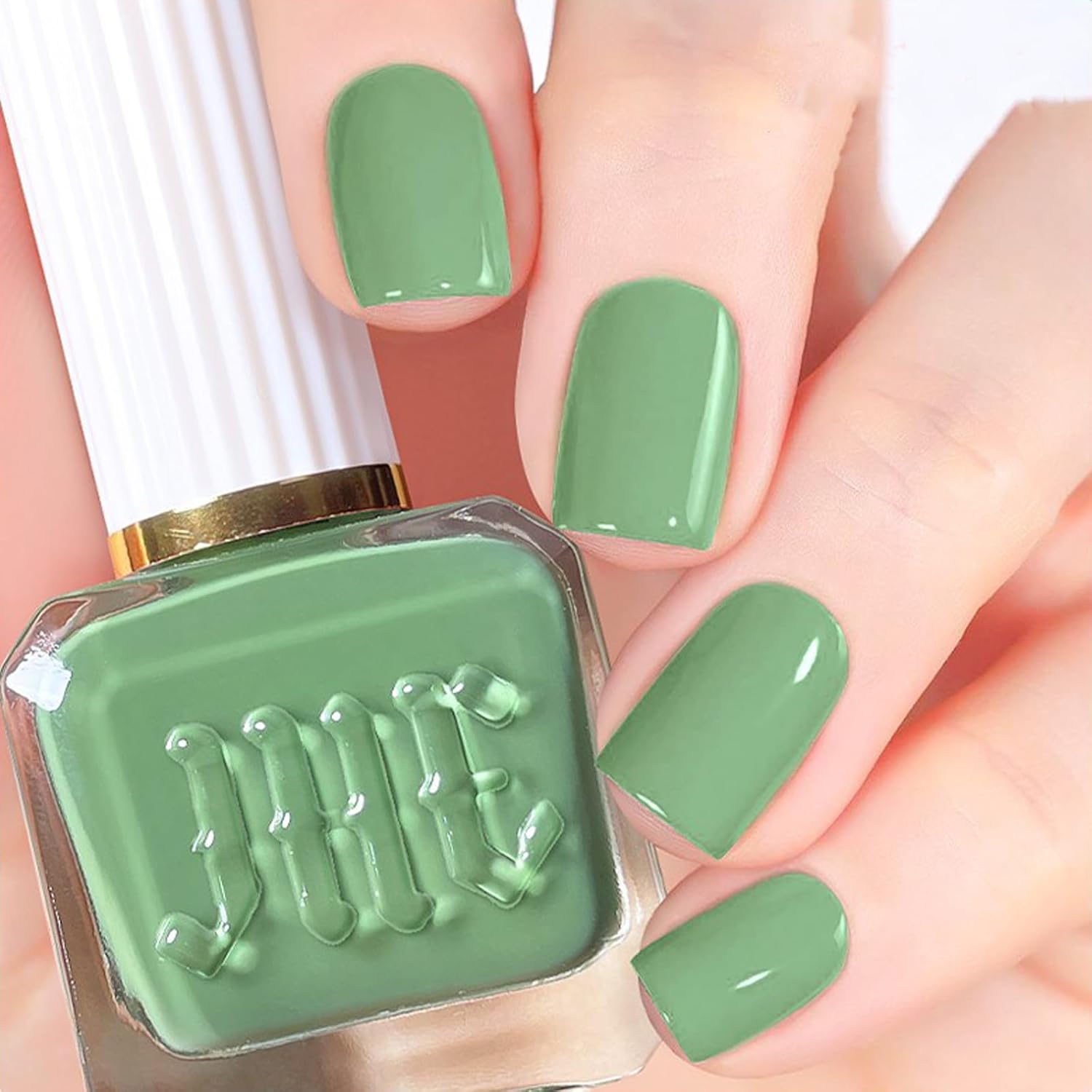 12ML Green Nail Polish - Quick Dry Nail Polish - Glossy Light Green Fingernail Polish - Long Lasting Lime Nail Varnish - Fast Drying Nail Gel Manicure DIY Nail Art