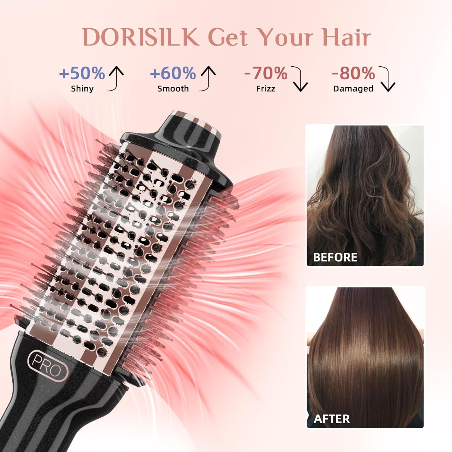 DORISILK 2.0 Upgraded 4-in-1 Hair Dryer Brush and Heated Comb for Smooth Styling - Image 5