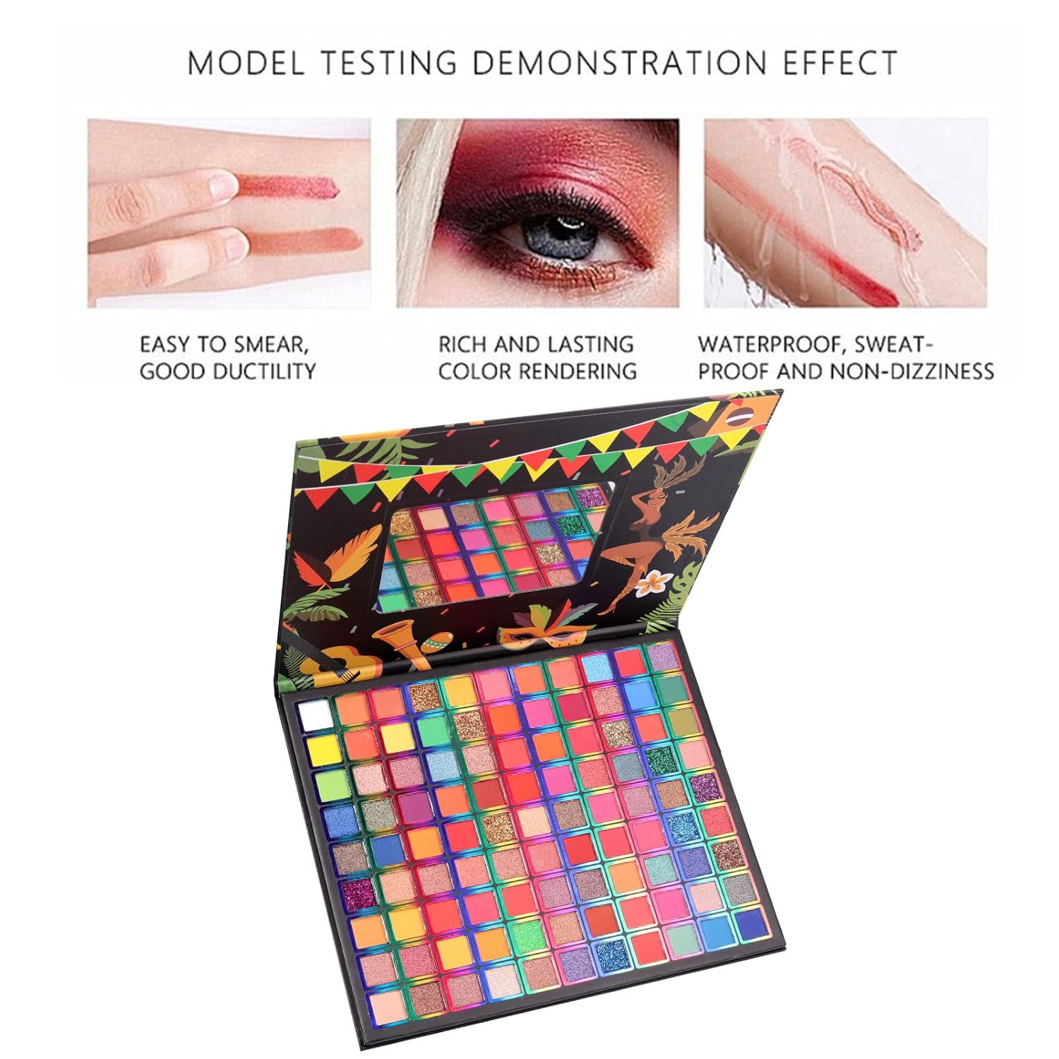 99 Colors Rainbow Matte Glitter Eyeshadow Palette Waterproof Long Lasting Makeup - Image 5
