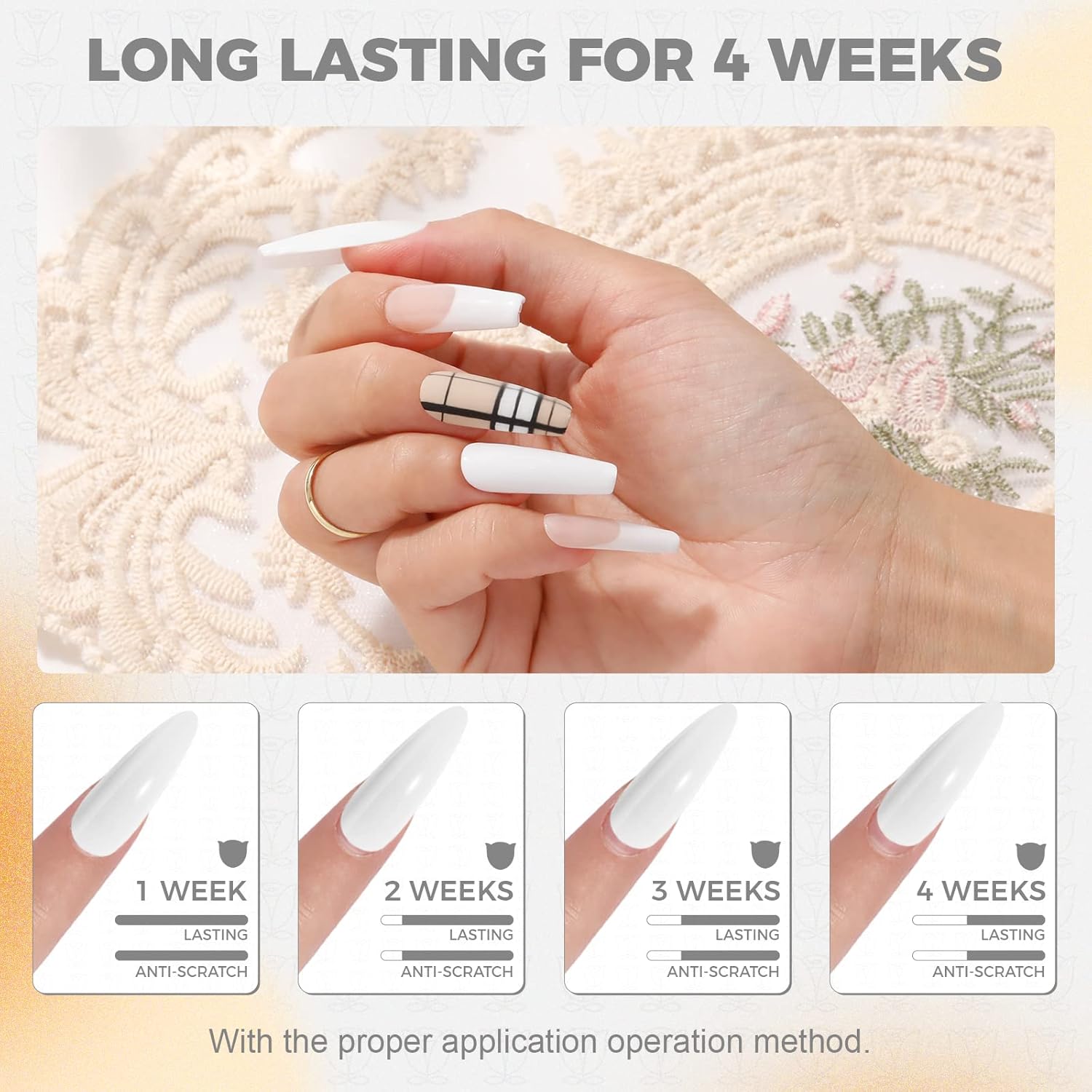 ROSALIND 50g White Professional Acrylic Powder for Nail Extensions & French Nail Art - Image 4