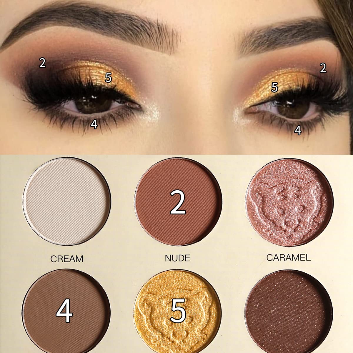 La Catrina 9 Color Matte Eyeshadow Palette Black Gold Vegan Makeup - Image 2