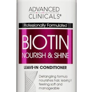 Advanced Clinicals Hair Spray Thicken & Shine Leave In Treatment, Nourishing Detangling Formula for Fine, Damaged, or Frizz Prone Hair, Supports Scalp Health for Strong Thick Hair, 8 Fl Oz