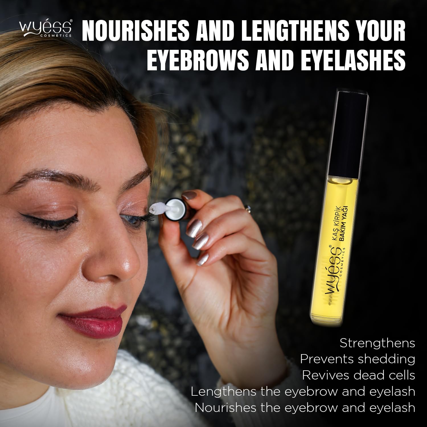 WYESS Lash Serum for Eyebrow and Eyelash Growth Oil, 0.47 Fl Oz, Clear Formula - Image 4