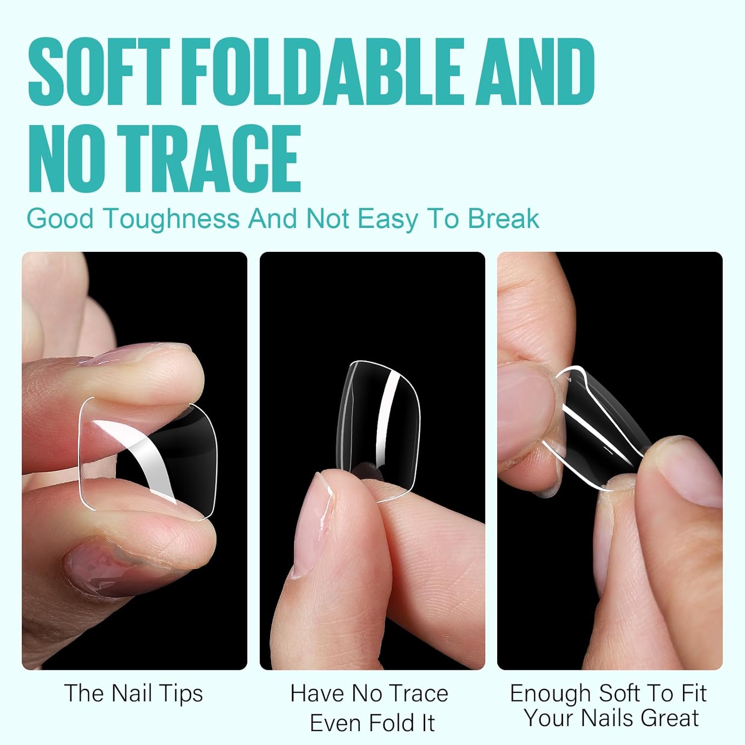 TOMICCA 504Pcs Extra Short Square Acrylic Fake Nail Tips, 10 Sizes, Full Cover for DIY Application - Image 2