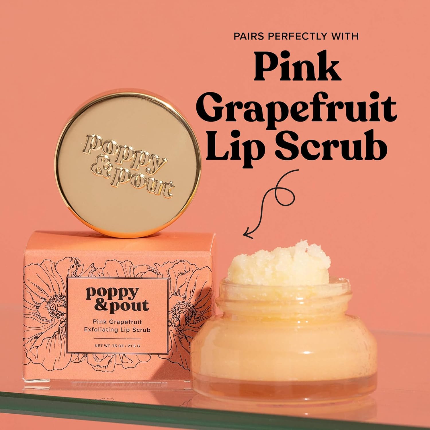 Poppy & Pout Jumbo Pink Grapefruit Lip Balm 0.5 oz | All Natural, Cruelty-Free, Hydrating - Image 9